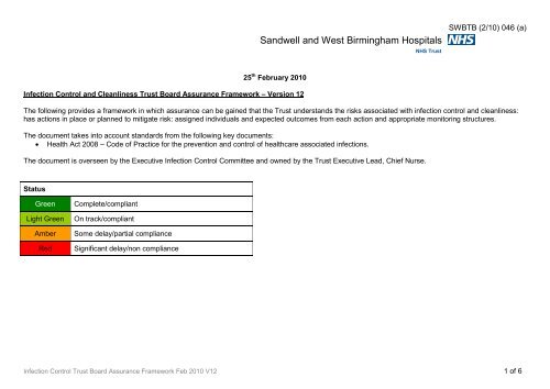 Trust Board Febuary 2010 - Sandwell & West Birmingham Hospitals