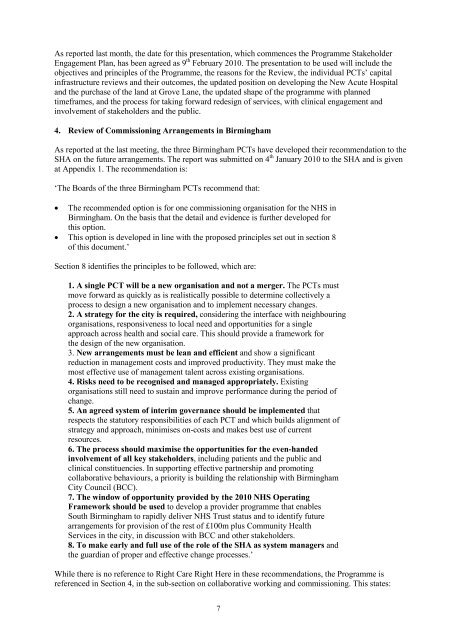 Trust Board Febuary 2010 - Sandwell & West Birmingham Hospitals