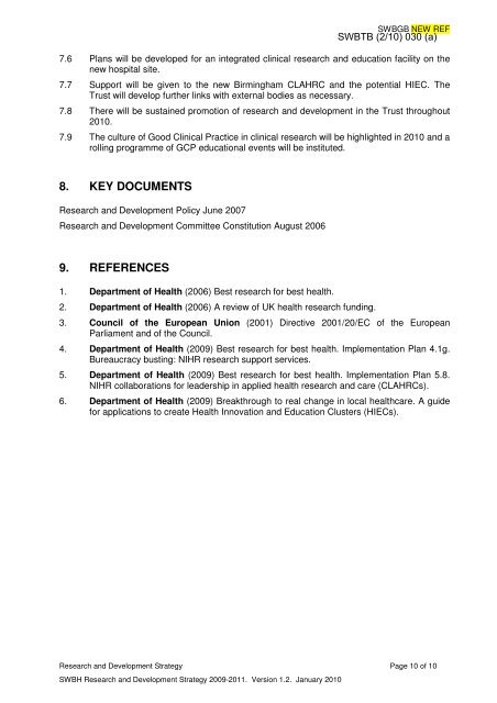 Trust Board Febuary 2010 - Sandwell & West Birmingham Hospitals