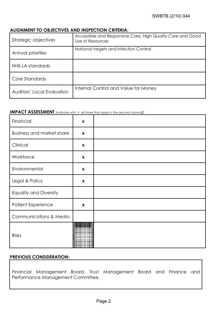 Trust Board Febuary 2010 - Sandwell & West Birmingham Hospitals