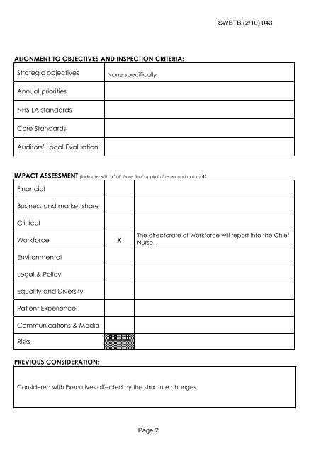 Trust Board Febuary 2010 - Sandwell & West Birmingham Hospitals