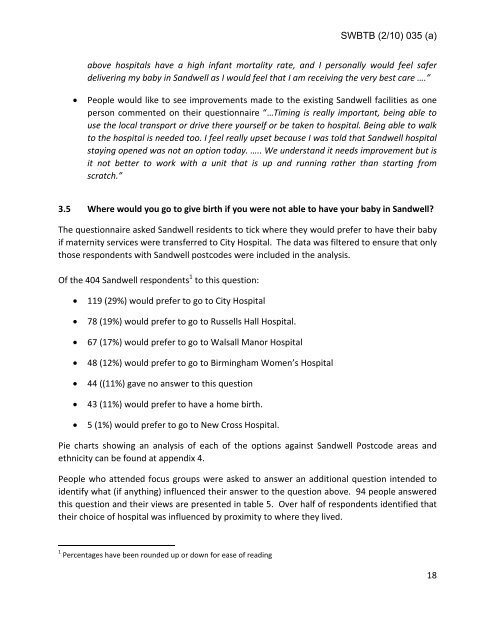 Trust Board Febuary 2010 - Sandwell & West Birmingham Hospitals