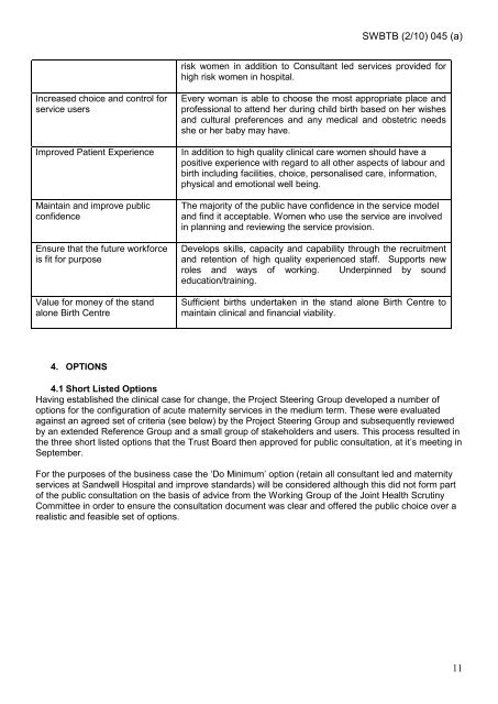 Trust Board Febuary 2010 - Sandwell & West Birmingham Hospitals