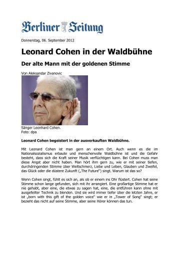 Leonard Cohen - WaldbÃƒÂ¼hne Berlin