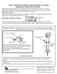 h& h super power jack model #12250 owner's instructions - Barker Mfg