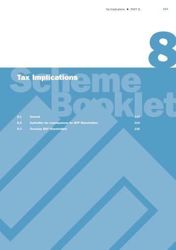 Tax Implications - OneSteel