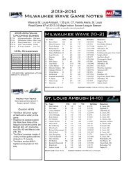 2014 MKE Wave Game Notes vs. St. Louis Ambush 2/1/14