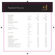Treatment Price List - Chuan Spa