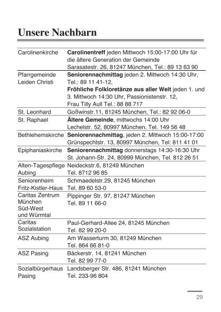 Angebote - Caritasverband der Erzdiözese München und Freising e.v.