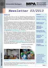 Newsletter 03/2013 - Materialprüfungsanstalt Universität Stuttgart
