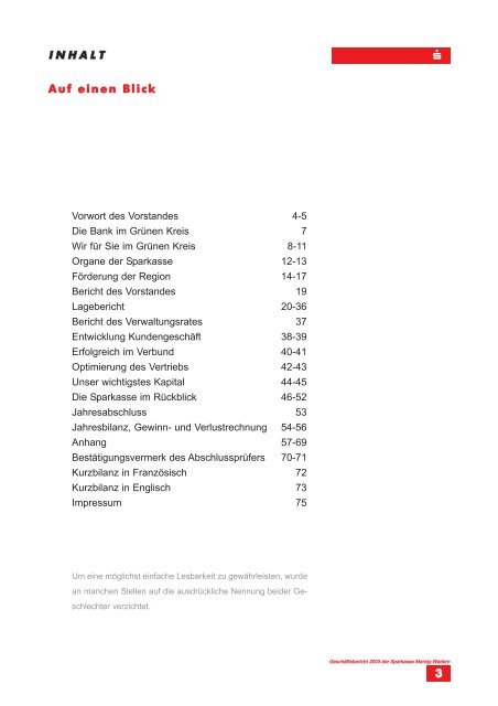 GESCHÃFTSBERICHT 2003 - Sparkasse Merzig-Wadern