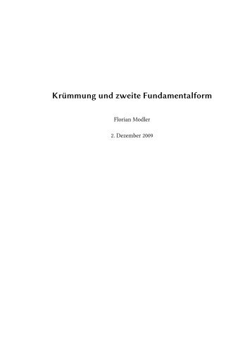 KrÃ¼mmung und zweite Fundamentalform