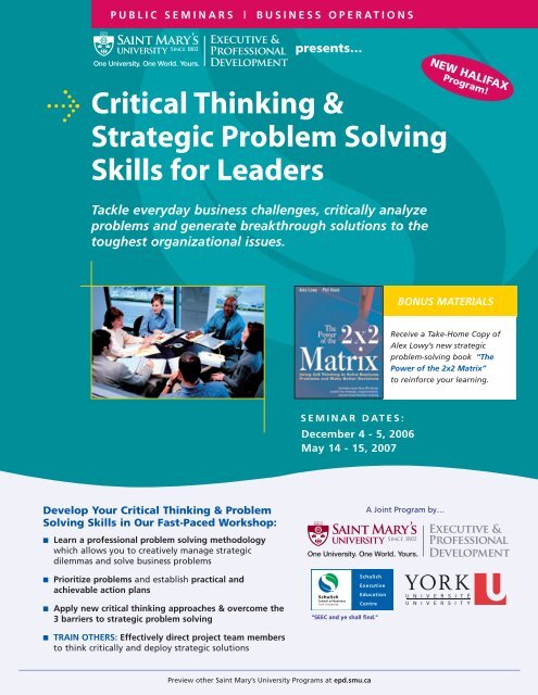 critical thinking and strategic problem solving