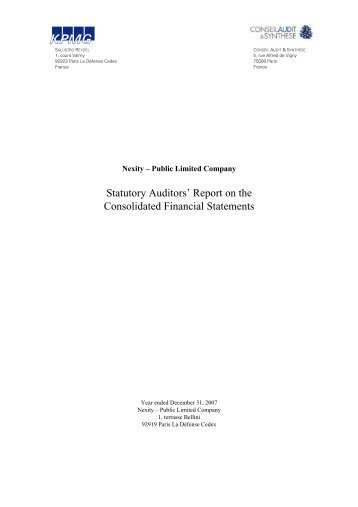 STATUTORY AUDITOR'S REPORT ON THE ... - Nexity