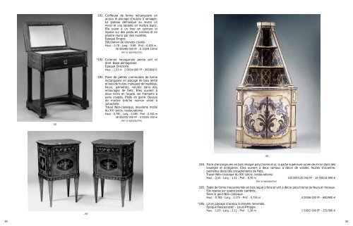 Mobilier et objets d'art des 18e et 19e siÃ¨cles - Tajan