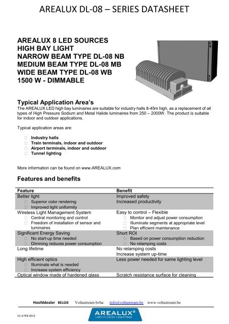 AREALUX AL-60 AL-90 DATASHEET - Voltastream