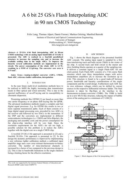 A 6 bit 25 GS/s Flash Interpolating ADC in 90 nm CMOS Technology