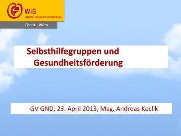 Selbsthilfegruppen und Gesundheitsförderung