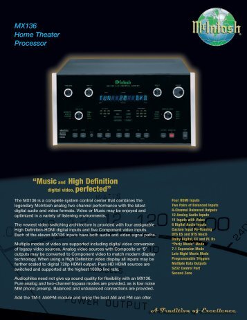 McIntosh MX136 Brochure - Audio Classics