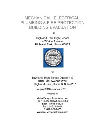 HPHS Mechanical, Electrical, Plumbing and Fire Protection Building ...