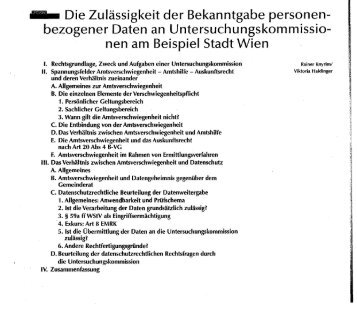 Die ZulÃ¤ssigkeit der Bekanntgabe personenbezogener Daten an ...