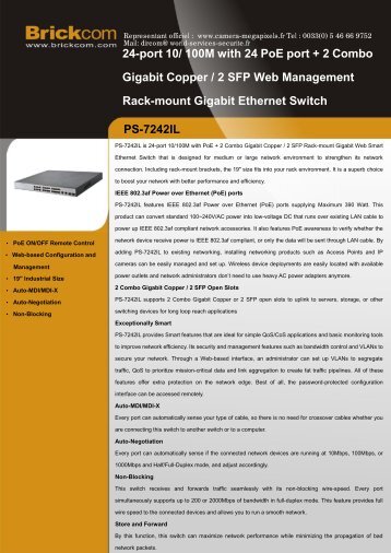 PS-7242IL 24-port 10/ 100M with 24 PoE port + 2 Combo Gigabit ...