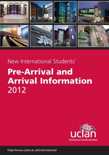 Pre-Arrival/Arrival Booklet - University of Central Lancashire