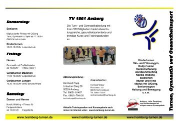 Turn Flyer - Turnen und Gymnastik beim TV Amberg