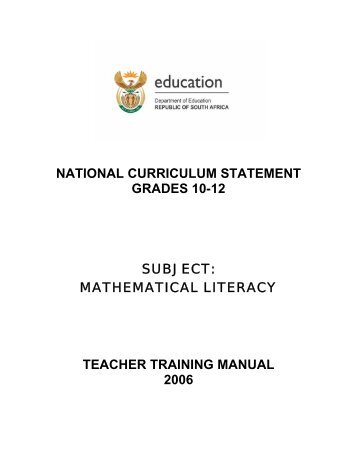 Mathematical Literacy - Department of Basic Education