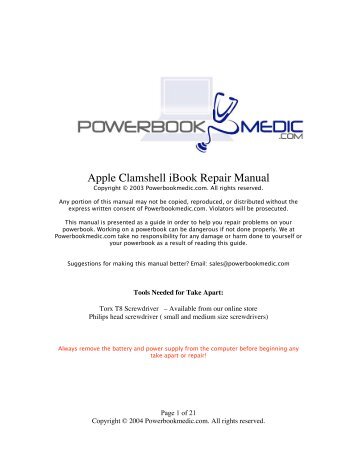 Apple Clamshell iBook Repair Manual - Powerbook Medic