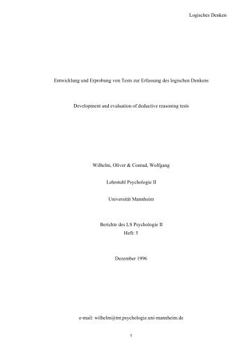 download pdf - Psychologie - UniversitÃ¤t Mannheim