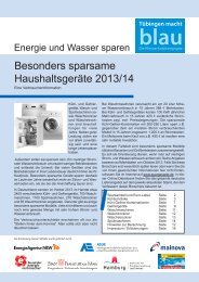 Besonders sparsame Haushaltsgeräte 2012/13 - Tübingen macht blau