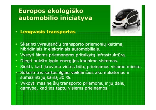 ES transporto moksliniai tyrimai, transporto politika