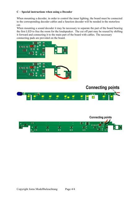 - LED lighting set for ROCO Aln 442 TEE- Mounting instructions ...