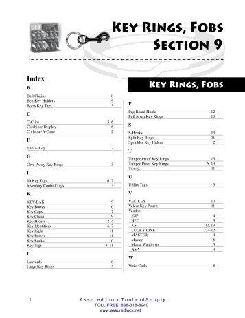 Key Rings, Fobs Section 9 - Assured Locksmith Tool and Supply