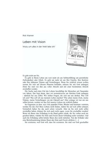 Leseprobe des Buchs "Leben mit Vision"