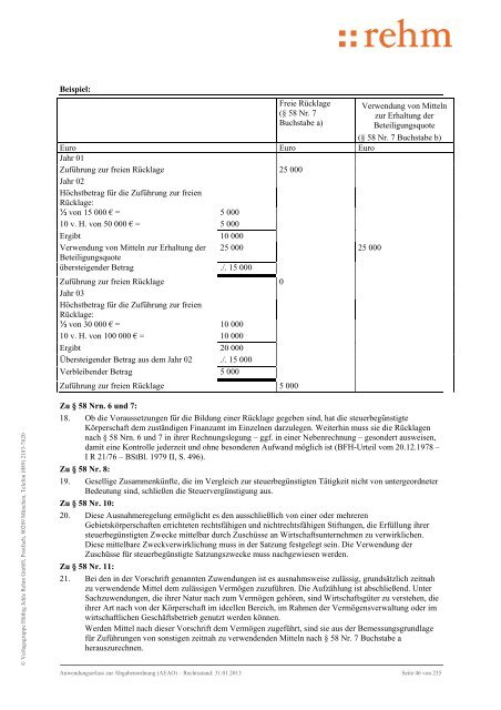 Anwendungserlass zur Abgabenordnung (AEAO) - rehmnetz.de