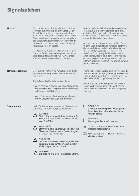 Technische Daten - Roth Werke