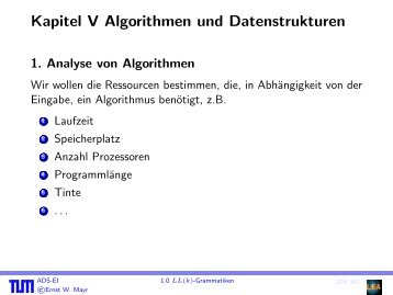 Kapitel V Algorithmen und Datenstrukturen - Lehrstuhl fÃƒÂ¼r Effiziente ...