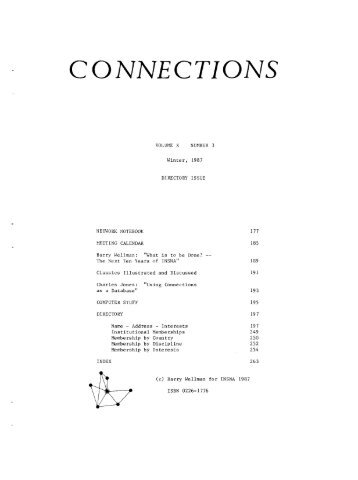 Jones, C. (1987). Using Connections as a Database ... - INSNA