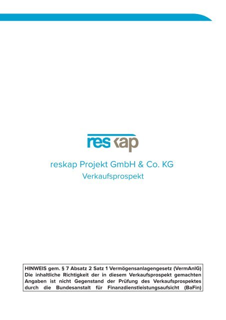 Emissionsprospekts - reskap GmbH