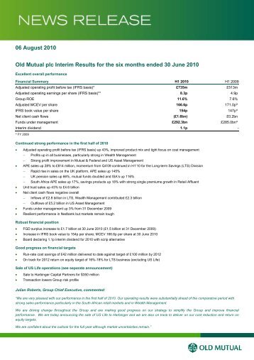 2010 Interim Results - Old Mutual