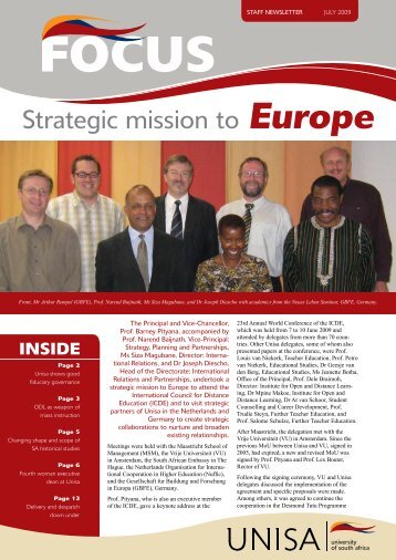 Strategic mission to Europe - University of South Africa