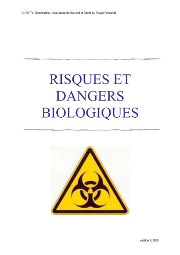 RISQUES ET DANGERS BIOLOGIQUES - CUSSTR