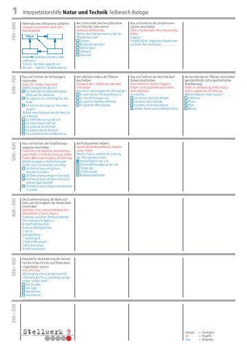 1 Interpretationshilfe Natur und Technik Teilbereich ... - Stellwerk