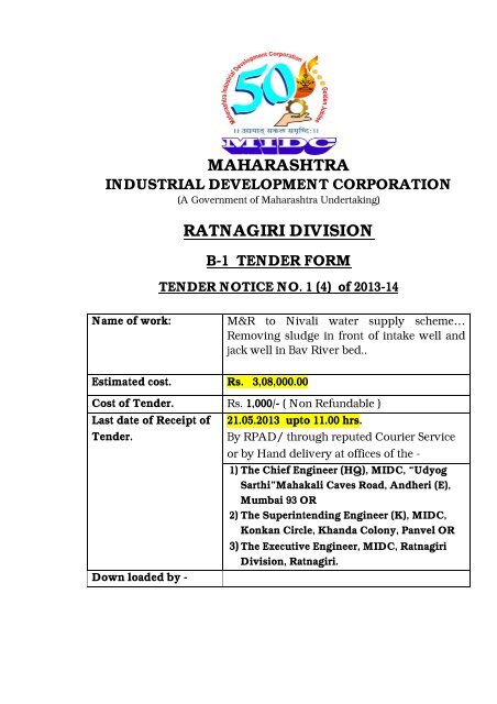 maharashtra ratnagiri division - Maharashtra Industrial Development ...