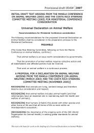 Universal Declaration on Animal Welfare - WSPA