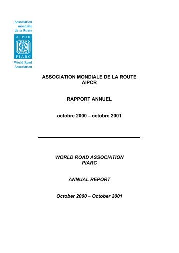 Rapport annuel 2001 - Association mondiale de la Route