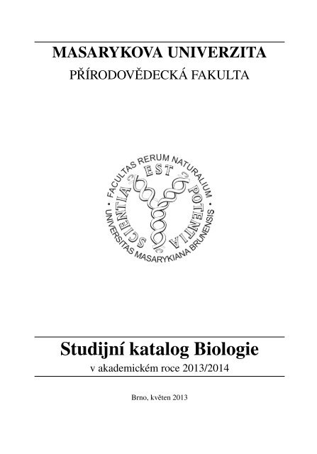 Studijní katalog Biologie - Přírodovědecká fakulta - Masarykova ...