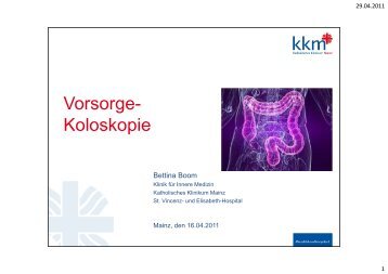 Vorsorge- Koloskopie - Katholisches Klinikum Mainz